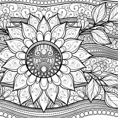 Vector Monochrome Floral Background N36