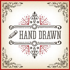 Hand Drawn Vintage Label N10