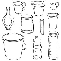 Containers collection in black and white N2