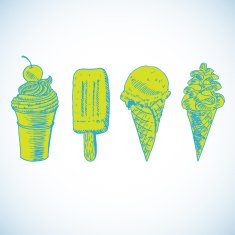 Doodle ice cream frozen dessert style sketch N9