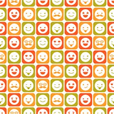 Seamless pattern of color smile