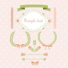 Set of retro ribbons and frames N3