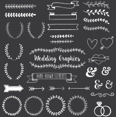 Chalkboard Wedding Clip Art