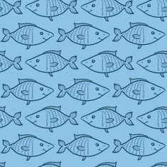 Blue fish seamless pattern N2