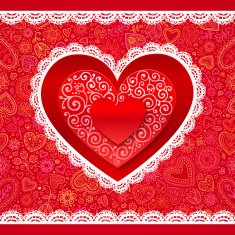 Vector lacy Valentines day hearts greeting card