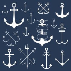 Set of anchors on blackboard