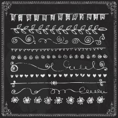 Hand-drawn line border set N55