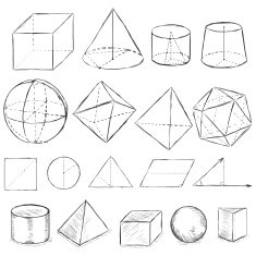 Vector set of dirty sketch geometric shapes free image download