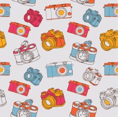 vintage seamless pattern with camera N3