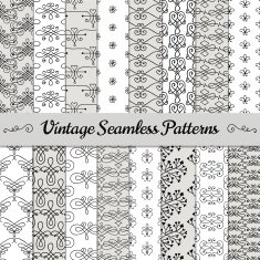 Hand Drawn Vintage Seamless Patterns