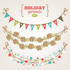 Set of holiday garlands - Christmas