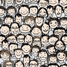 Seamless pattern with people crowd for your design N6