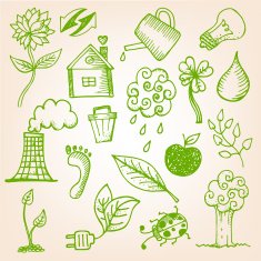 Hand-drawn ecology set N3