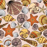Pattern with seashells N2