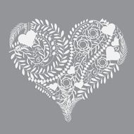 abstract floral pattern heart vector illustration