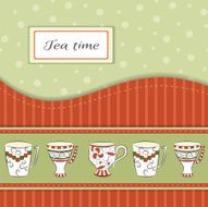 Vector background with tea cups