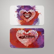 Vector love doodles watercolor party card design N3