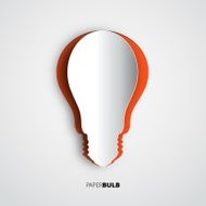 Lightbulb icon papercut banner template for websites N3