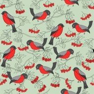 robins seamless pattern