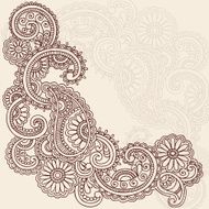 Henna Mehndi Paisley Swirl Doodles Vector