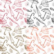Umbrellas and leaves