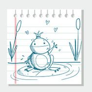 sketched frog prince