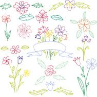 vector set of floral design elements