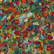 Doodles Love vector seamless pattern N4