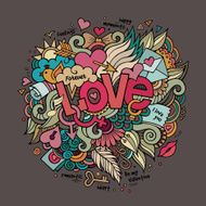 Love hand lettering and doodles elements N4