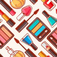 Seamless hand-drawn decorative cosmetics - 1