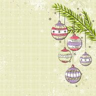 beige background with color christmas balls