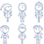 Cute cheerful kids in winter clothes N2