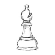 Vector Single Sketch Chess Figure - Bishop
