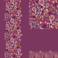 Underwater Plants Seamless Pattern Set
