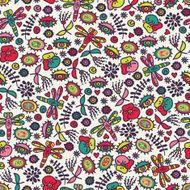 Seamless pattern with dragonfly
