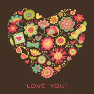 Love Heart made of flowers and fashionable things N2