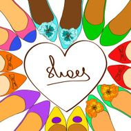 Illustration with ballet flats shoes