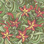 floral pattern with colorful blooming flowers N11