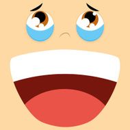 Funny Cartoon Character Face Illustration Editable N33