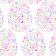 Easter eggs flowers background N2