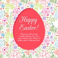 Easter egg on flowers background N6