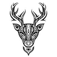 Deer head Ethnic pattern N2