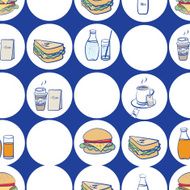 Lunch breakfast and fast food seamless pattern N2