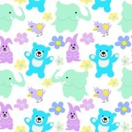 Baby Animals Seamless Background N2