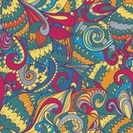 Seamless floral abstract hand-drawn waves pattern N4
