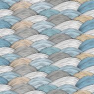 Seamless pattern with hand drawn abstract waves texture N22