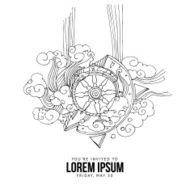 Abstract old fantasy compass of luck