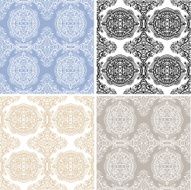 Seamless backgrounds set retro geometric ornament lace pattern