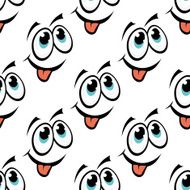 Happy emoticon face seamless pattern