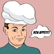 pop art man in cooker uniform N8